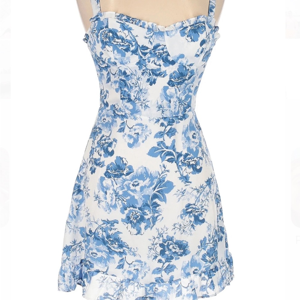 Aqua Blue Floral Mini Dress
